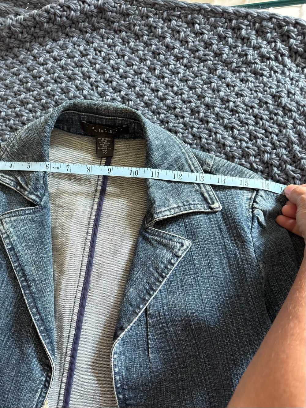 Laundry by Shelli Segal Y2K Denim Ruffle Jacket Size 10 - Picture 10 of 16